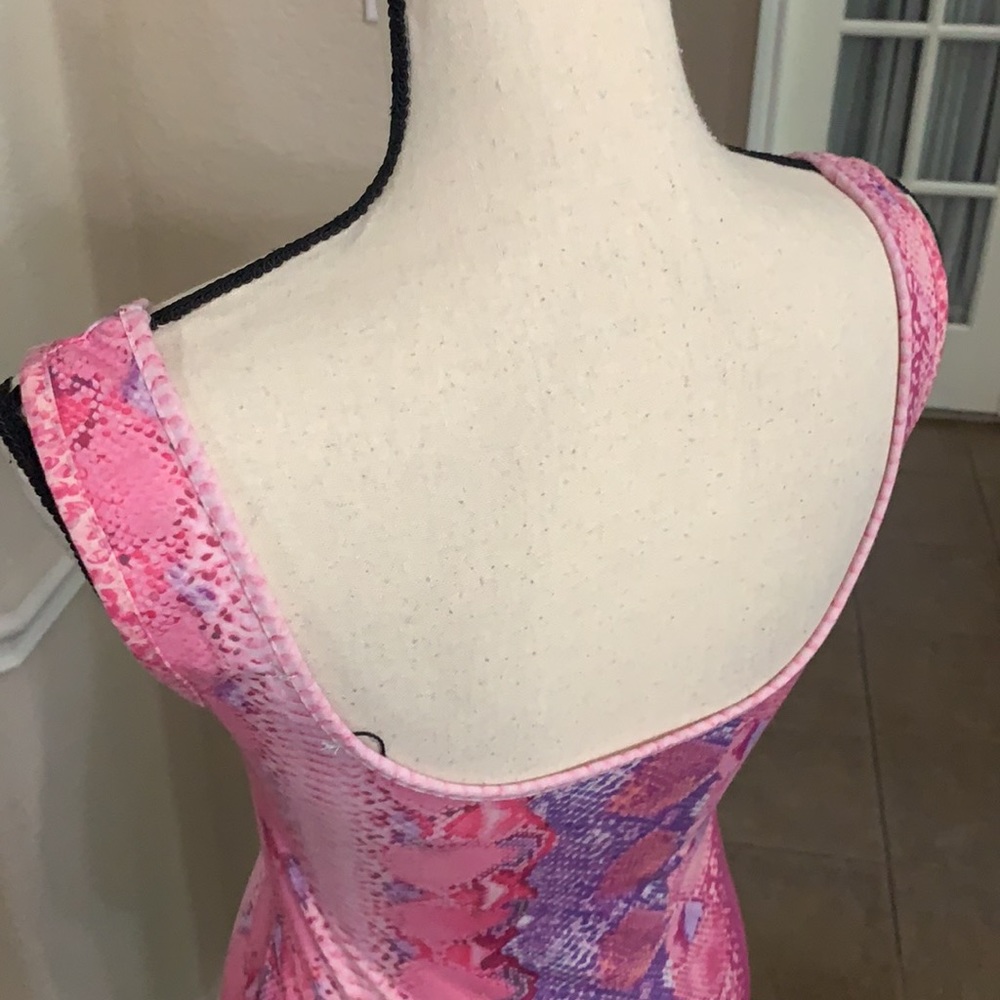 Boohoo pink snake print mini bodycon dress Size 8 - Picture 12 of 17